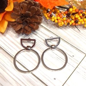 Hoop & half circle design earrings